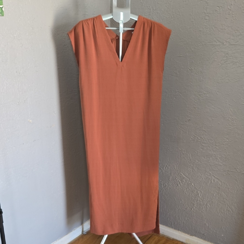 Prologue  Sheath Dress Sleeveless V-neck Maxi Oversized Lagenlook